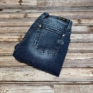 Miss Me Heaven Skinny Jeans Womens 26 Blue Distressed Embellished Pockets
